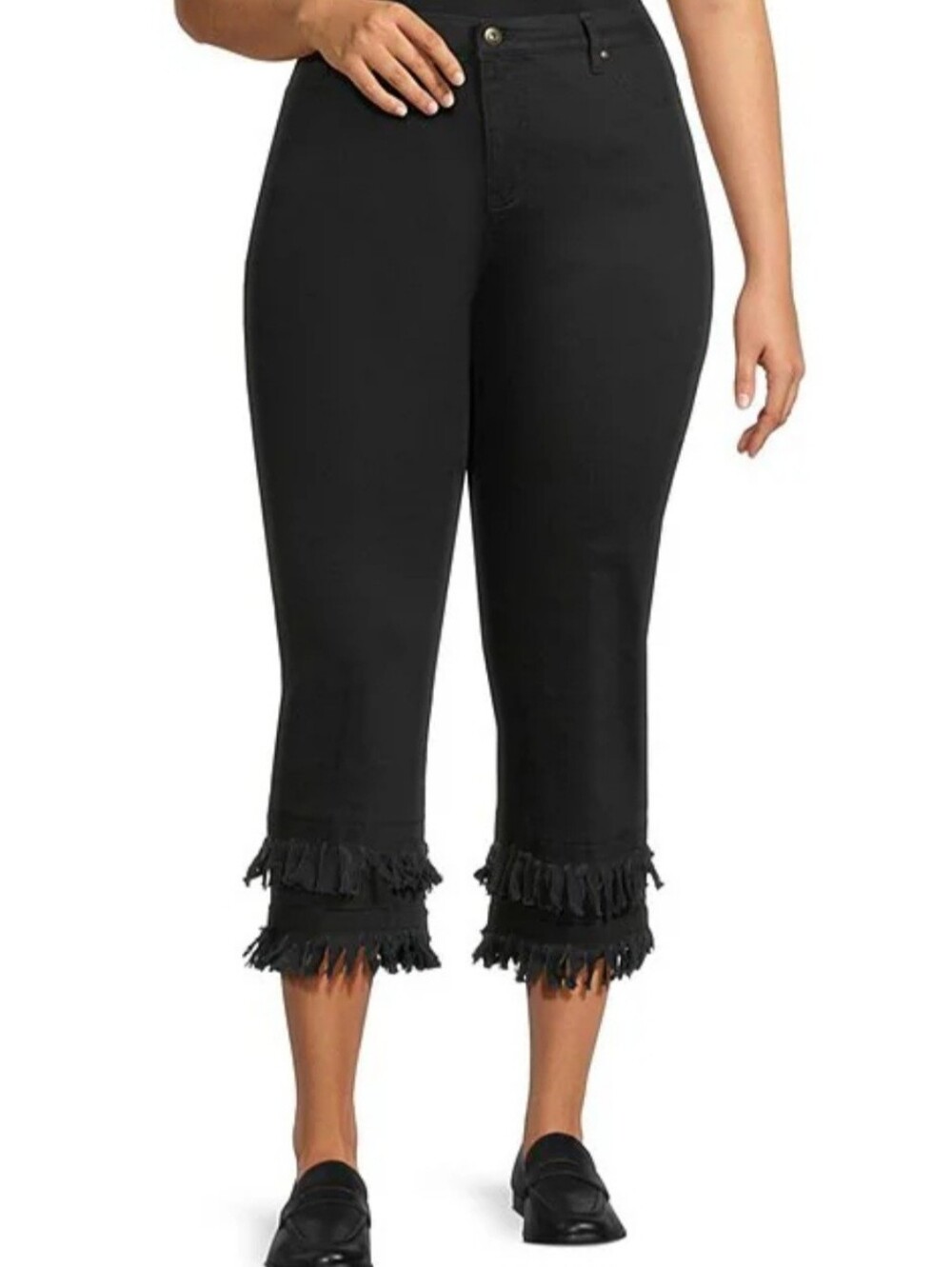 John Mark Straight Leg 5-Pocket Fringe Hem Crop Jeans Women's Plus Size 16W NWT